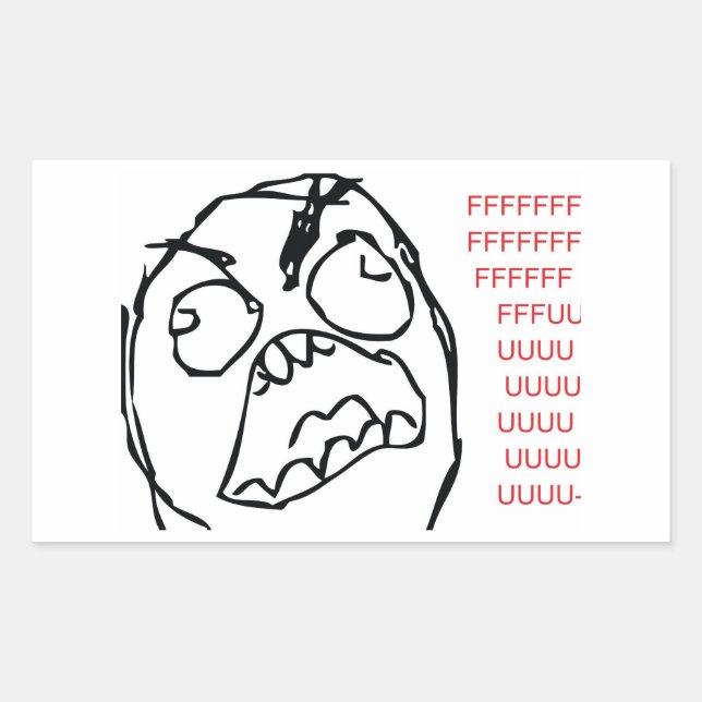 Rage Troll Rectangular Sticker (Front)