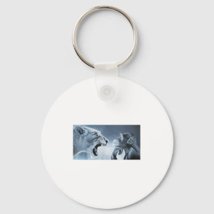 Ragebait Meme, Lion Monkey, Monkey And Lion Meme M Keychain