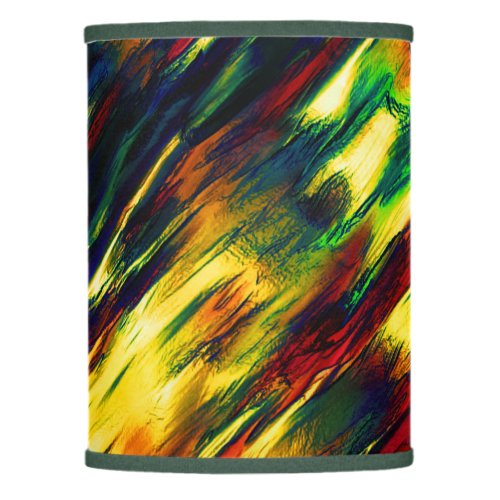 Raged stained from red to yellow a little green  lamp shade