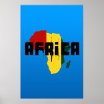 Ragga Africa Reggae style map of Africa Poster