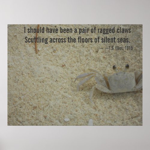 Ragged Crab Claws Poem Poster