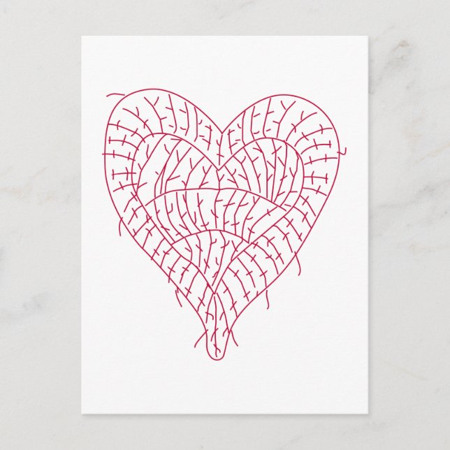 Ragged Heart White Postcard (Front)