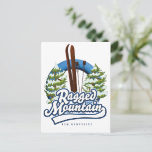 Ragged Mountain New Hampshire ski logo Postcard