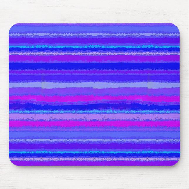 Ragged Rainbow Stripes Purples, Pink and Blue Mouse Pad (Front)