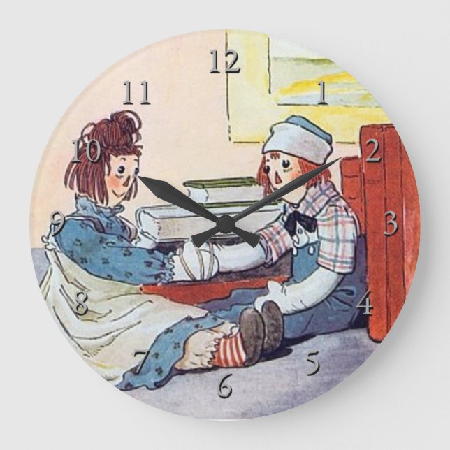 Raggedy Andy Meet for the First Time Large Clock (Front)