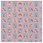 Raggedy Ann and Andy Gingham on Checkerboard Fabric