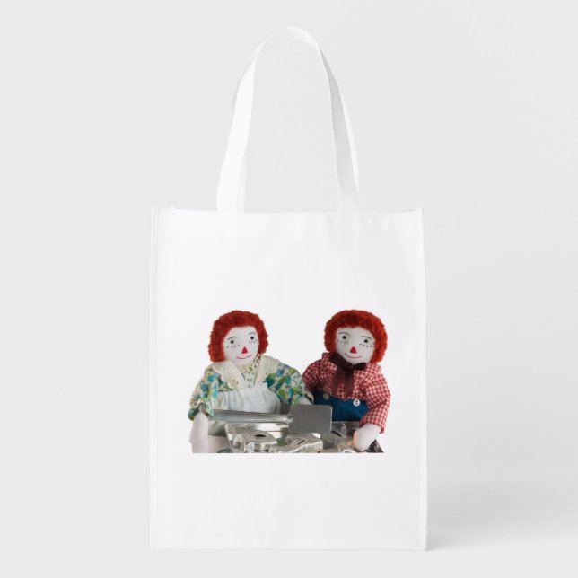 Raggedy Ann & Andy Bake Cookies Grocery Bag (Front)