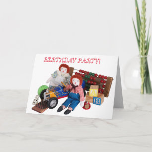 Raggedy Ann Andy toys boy girl birthday toddler Invitation