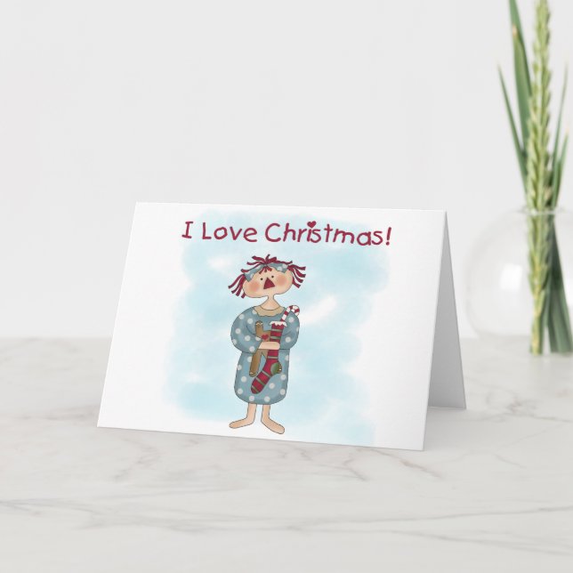 Raggedy Ann Christmas Holiday Card (Front)