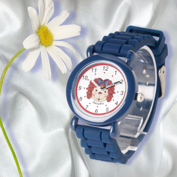 Raggedy Ann Face Personalized  Watch by pinkladybugs at Zazzle