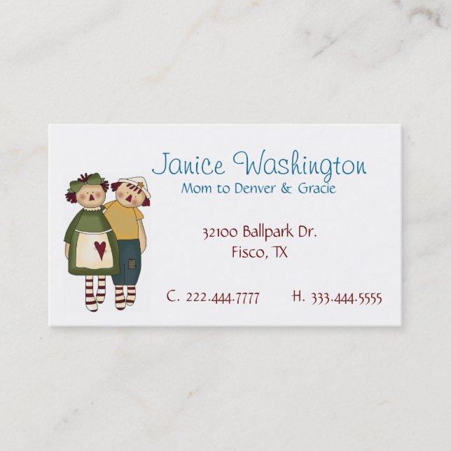 Raggedy Dolls Custom Mommy Card (Front)