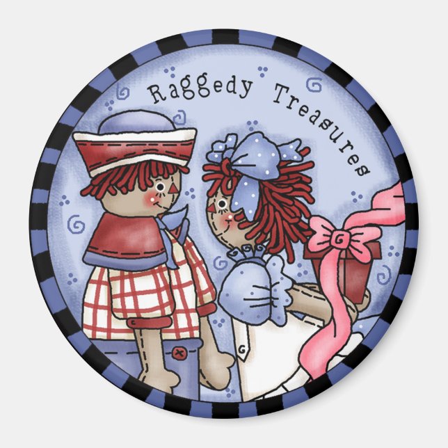 Raggedy Treasures Country Annie and Andy Magnet (Front)