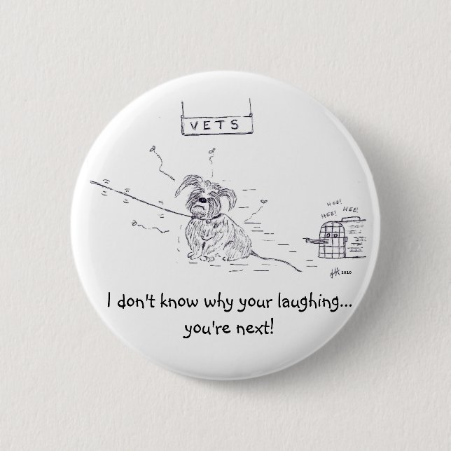 Raggy Dog - Vet vexation! Pinback Button (Front)