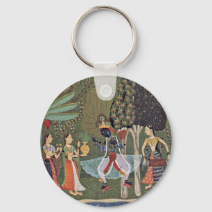 Râginâ Vasanta (Spring) Krishna Dancing To The Mus Keychain