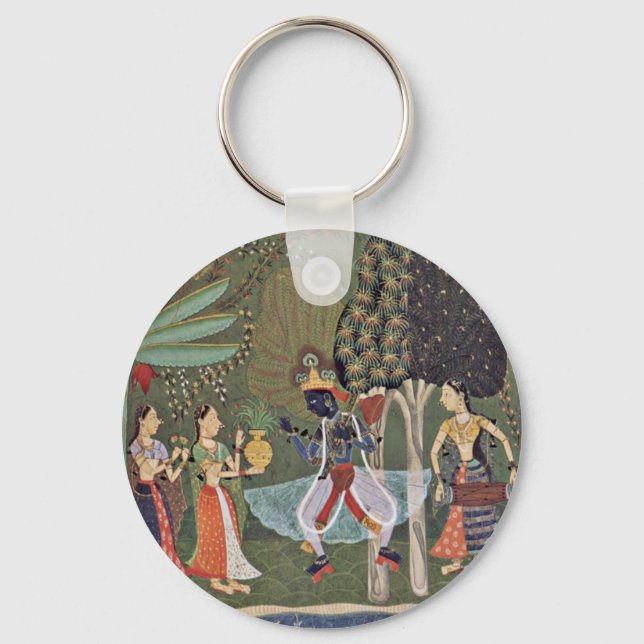 Râginâ Vasanta (Spring) Krishna Dancing To The Mus Keychain (Front)