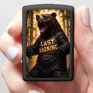 🐻 Raging Armored Bear Forest Zippo Lighter