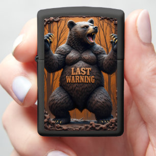 🐻 Raging Bear Orange Forest Zippo Lighter