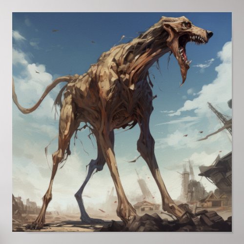 Raging Behemoth Furious Giant Dog Poster