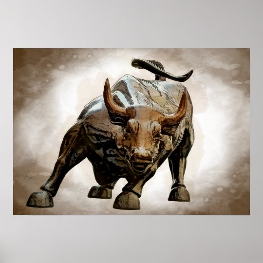 RAGING BULL MARKET POSTER | Zazzle.com