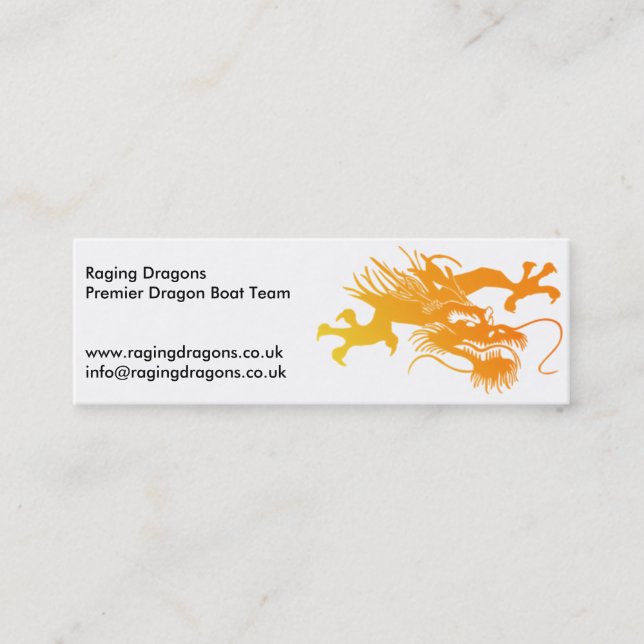 Raging Dragons - Dragonboat Team Mini Business Card (Front)