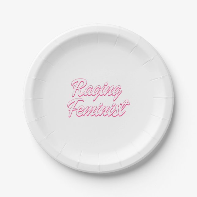 Raging Feminist Doll  Paper Plates (Front)