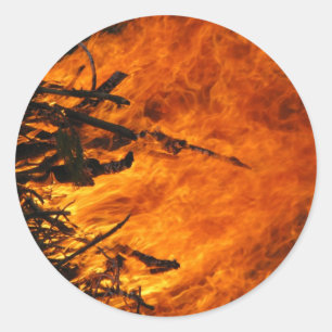 Raging Fire Classic Round Sticker
