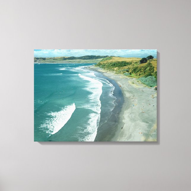 Raglan beach, New Zealand by Bruce Stanfield Canvas Print (Front)