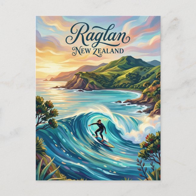 Raglan New Zealand Postcard (Front)