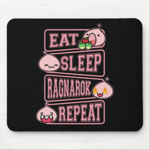 Ragnarok Poring Eat Sleep Repeat Gamer Meme Tee Mouse Pad