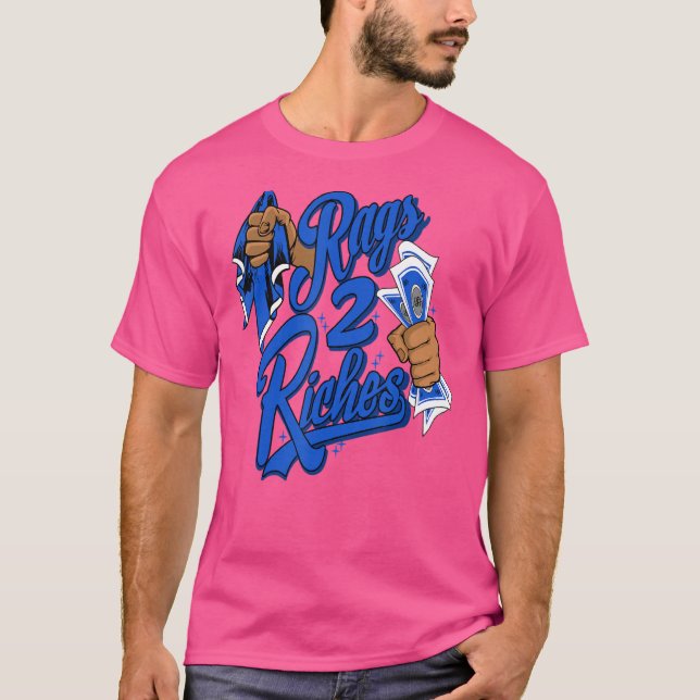 Rags 2 Riches Racer Blue 5s Matching T-Shirt (Front)