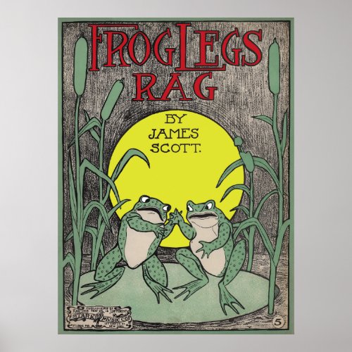 RAGTIME FROG LEGS MUSIC COVER POSTER
