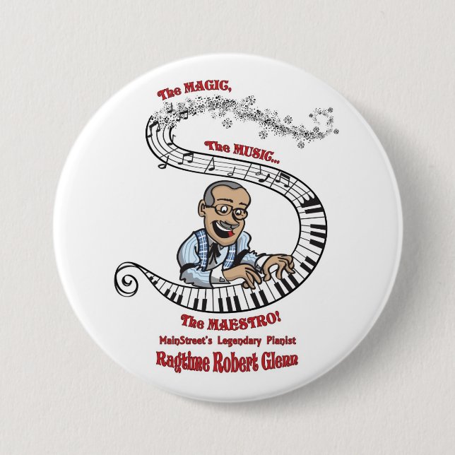 Ragtime Robert MainStreet Piano Button (Front)