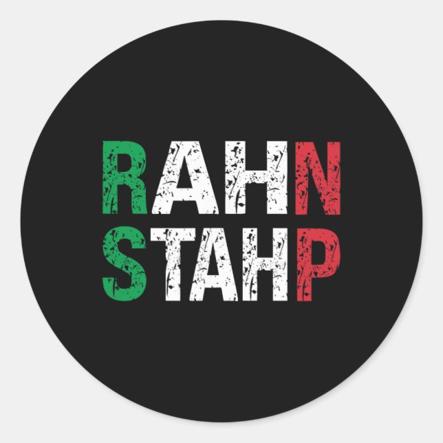 Rahn Staph New Jersey Garden Nj Shore Italian Flag Classic Round Sticker (Front)
