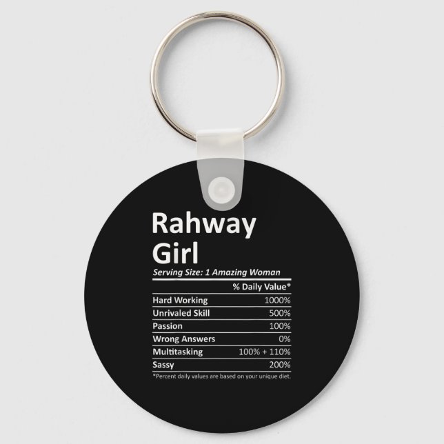 Rahway Girl Nj New Jersey Funny City Home Roots Us Keychain (Front)