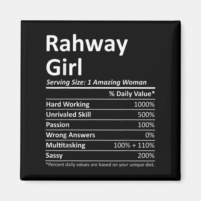 Rahway Girl Nj New Jersey Funny City Home Roots Us Magnet (Front)