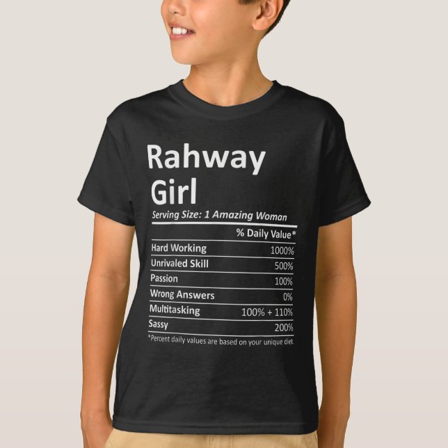 Rahway Girl Nj New Jersey Funny City Home Roots Us T-Shirt (Front)