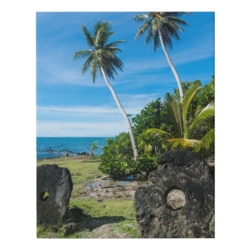 Rai Stones On Yap Island Faux Canvas Print