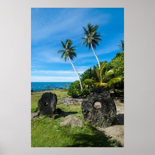 Rai Stones On Yap Island Poster