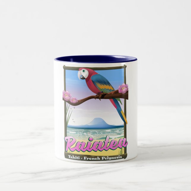 Raiatea Society Islands,Tahiti,French Polynesia. Two-Tone Coffee Mug (Center)