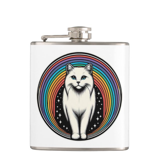 Raibow Cat Flask (Front)
