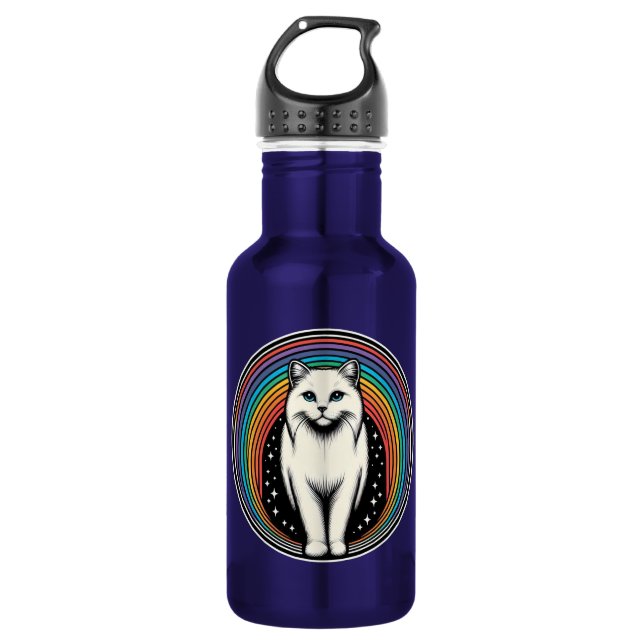 Raibow Cat Stainless Steel Water Bottle (Front)
