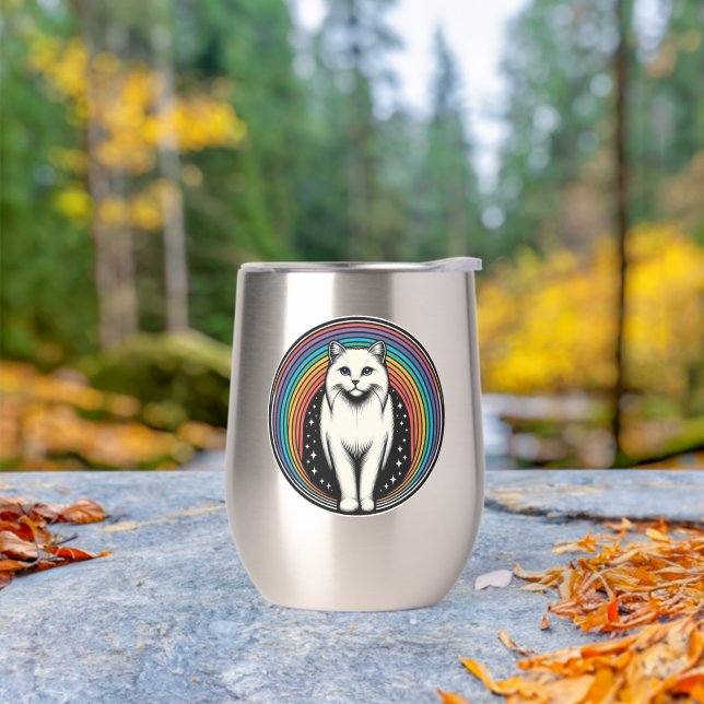 Raibow Cat Thermal Wine Tumbler (Outdoor)