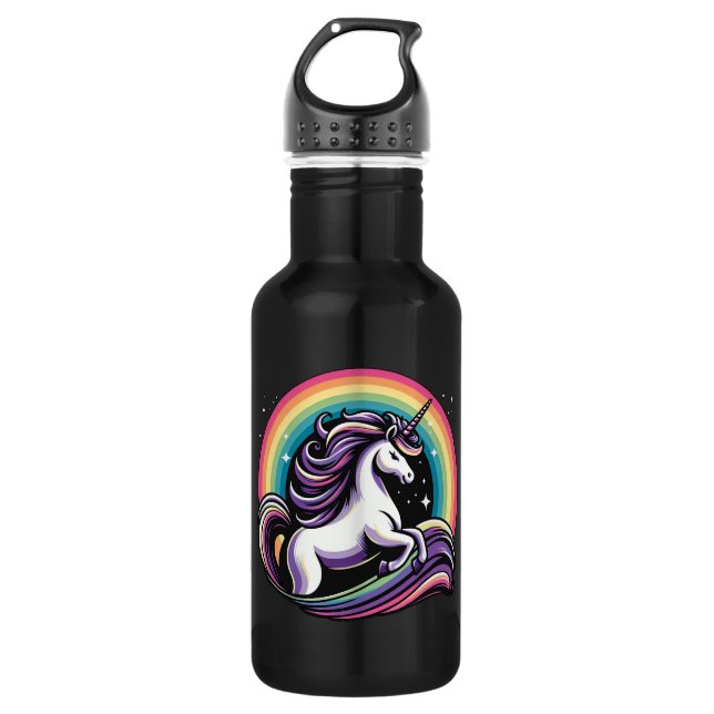 Raibow Unicorn Stainless Steel Water Bottle (Front)