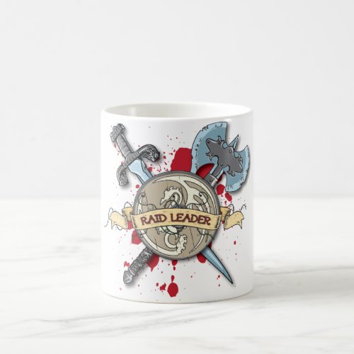 RAID LEADER Tattoo _ Sword Axe and Shield Coffee Mug