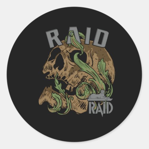 Raid Skull French Police Tactical Unit Classic Round Sticker