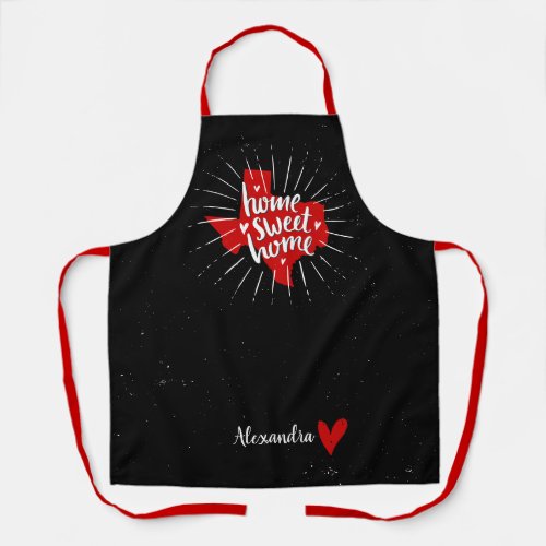 Raider Red and Black Home Sweet Home Texas Apron