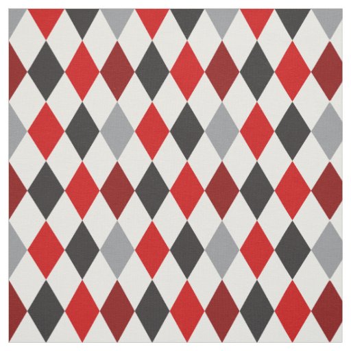 Raider Red & Black Argyle Pattern Fabric