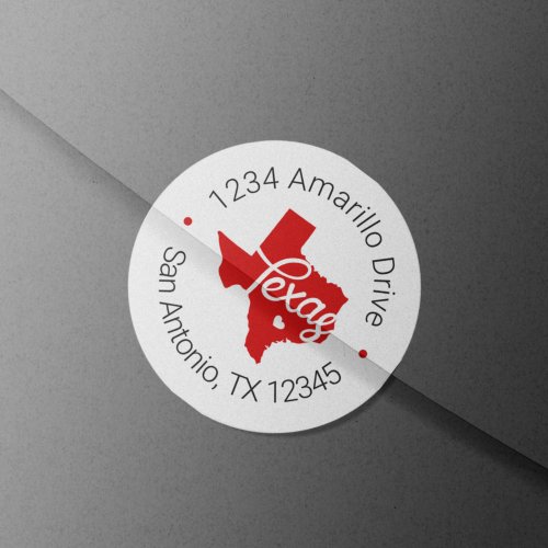 Raider Red Texas Heart Cutout Address Label