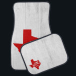 Raider Red XOXO, Y'all - Texas State Shape Car Floor Mat<br><div class="desc">Sending hugs and kisses from deep in the heart of Texas! Cutout design of brushstroked lettering for XOXO and y'all along with a sweet little heart. Design comes in U T Longhorns burnt orange, Texas A & M Aggies maroon, Tech red, as well as state flag blue, cactus green and...</div>