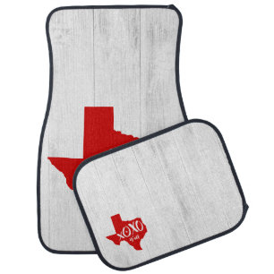 Raider Red XOXO, Y'all - Texas State Shape Car Floor Mat